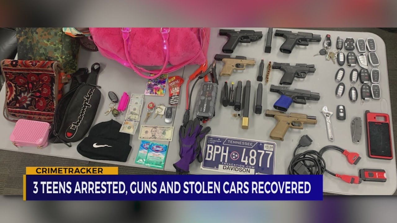 3 teens arrested; guns and stolen cars recovered - YouTube