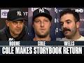 Gerrit Cole, Austin Wells and Aaron Boone comment on Cole's triumphant return to Yankees
