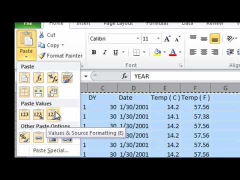 Getting Rid of Formulas in Excel