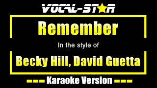 Becky Hill, David Guetta - Remember (Karaoke Version)
