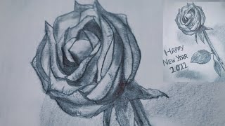 How To Make New Year Card 2022 with Pencil In A Easy Way || Pencil Drawing || Happy New Year 2022 screenshot 5