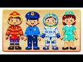 Firefighter, Police Officer, Astronaut, Nurse Puzzle for Kids | Who Am I? Guess Jobs and Occupations
