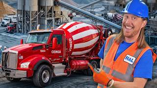 Handyman Hal Learns How Concrete is Made! Concrete Trucks for Kids | Awesome Construction Adventure