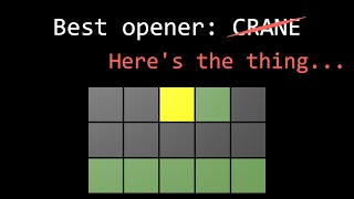 Oh, wait, actually the best Wordle opener is not “crane”… by 3Blue1Brown 6,044,244 views 2 years ago 10 minutes, 53 seconds