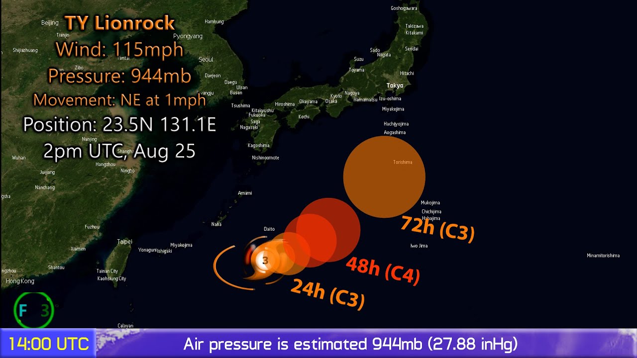 Typhoon Lionrock - Update 2 (23:00 JST, August 25, 2016) observation ps4