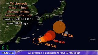 Typhoon Lionrock - Update 2 (23:00 JST, August 25, 2016)