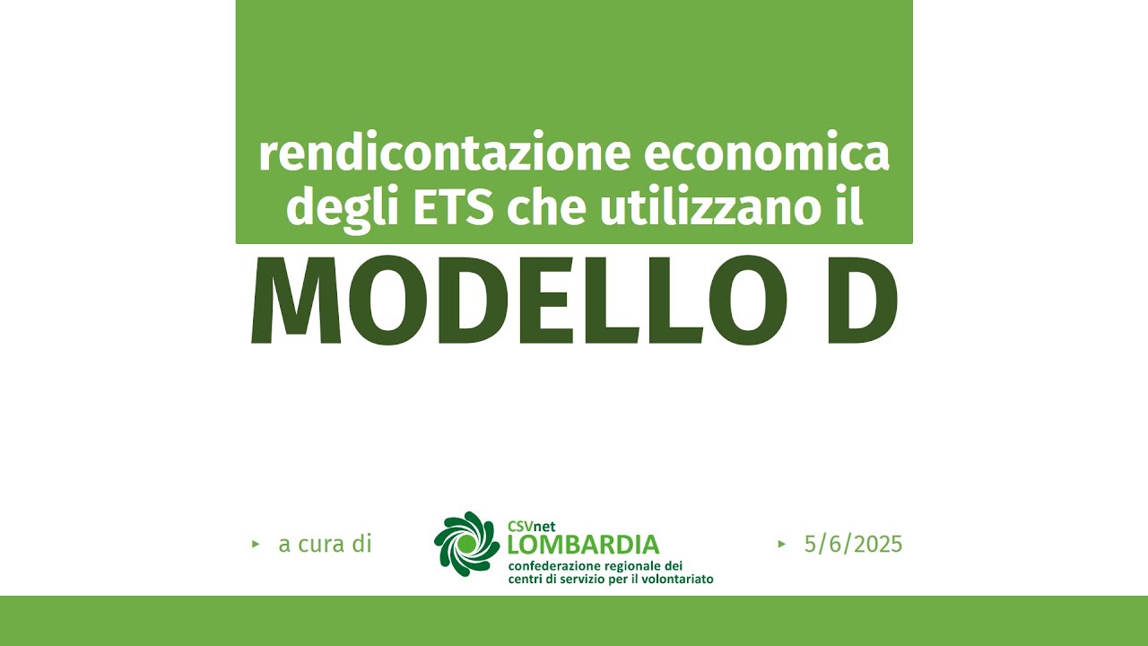 Webinar Modello D | CSVnet Lombardia