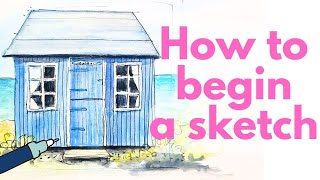 Urban Sketching for absolute beginners: You can sketch this beach house, too!