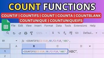 7 COUNT Functions Tutorial| COUNTIF, COUNTIFS, COUNTUNIQUE, COUNTA,COUNTBLANK in Google Sheet
