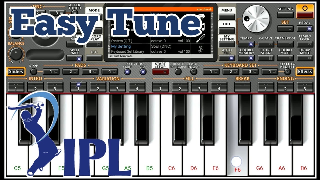IPL Instrumental Music | Esay Piano Tune | on Mobile | ORG 2020 app | Piano Prakash