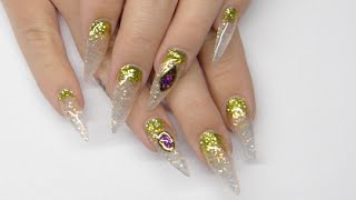 Stiletto nails at home - Gemstones | UnderTheLilyShadow