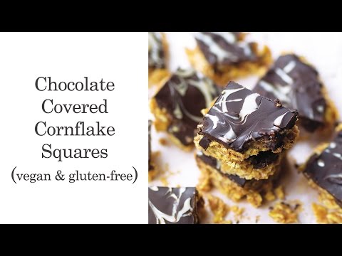 Chocolate Covered Cornflake Squares (Vegan & Gluten-free)