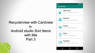 Recyclerview with Cardview in Android Studio Part 3: item sort with title