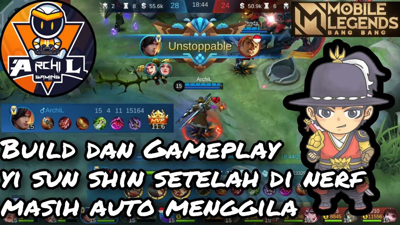 TUTORIAL, GAMEPLAY DAN BUILD TERBARU YI SUN SHIN SETELAH KENA NERF TETAP MENGGILA | MOBILE LEGENDS