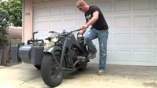 Motorcycle Kick Start Demonstration: 1942 Zundapp KS750