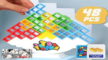 48 Pcs Tetra Tower Balance Stacking Blocks Game Board Games for 2 Review