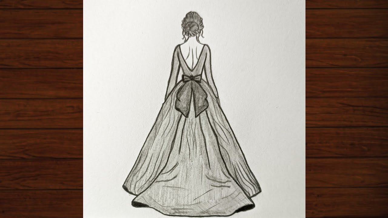How to Draw a Girl in an Elegant Long Dress Fashion Back View Tutorial How to Draw a Girl in an Elegant Long Dress Fashion Back View Tutorial