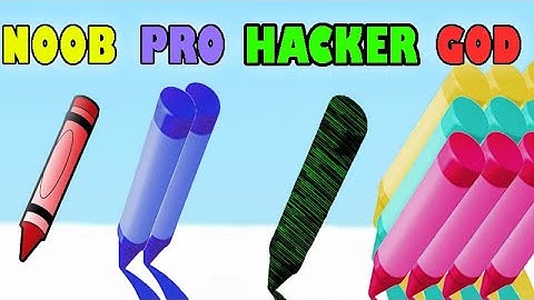 PENCIL RUSH 3D GAME -  NOOB vs PRO vs HACKER vs GOD Android gameplay