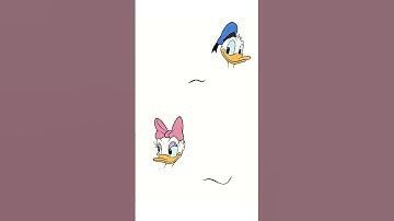 How to draw Donald Duck and Daisy Duck - Easy Drawing
