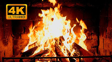 🔥 Fireplace 4K UHD! Fireplace with Crackling Fire Sounds. Fireplace Ambience