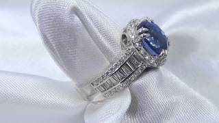 ceylon blue sapphire platinum ring 2720