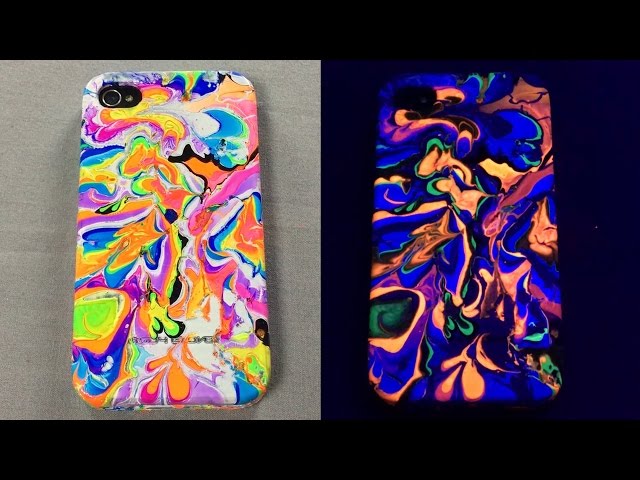 DIY Water Marble Phone Case & Tutorial! (iPhone 6s, 5s, 4s) + Blacklight