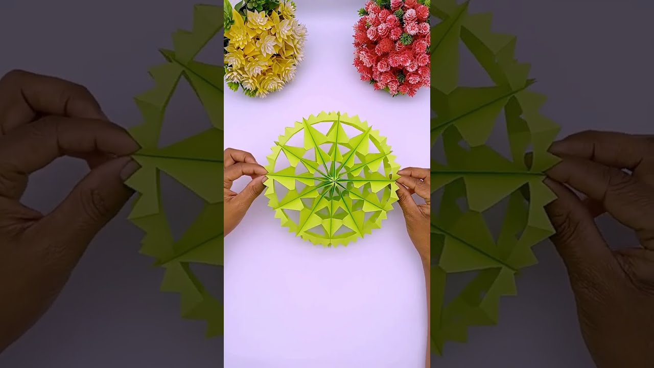 3D бумажная снежинка шаг за шагом | Украшение комнаты в зимнем стиле своими руками ❄️