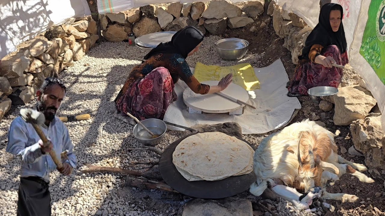 A unique nomadic life: fetching firewood for baking bread and taking ...