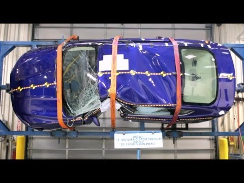 2013 Ford Fusion Energi | Pre/Post-Test Documentation, Pole Crash Test by NHTSA | CrashNet1
