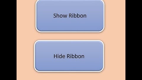اخفاء و اظهار الاشرطة في الاكسل Hide Show Ribbon in Excel Using VBA