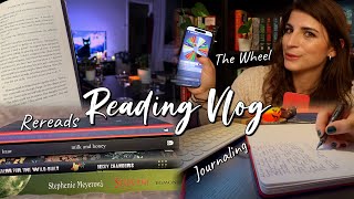 rereads, getting back into journaling, and being busy // WHEEL OF CHALLENGE READING VLOG
