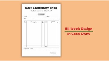 bill book design in coreldraw | bill book kaise banaye | how to design bill bok | Coreldraw tutorial