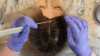 ASMR Scalp Inspection on Doll / No Talking / Latex Gloves / Dry Sounds / Brush and Comb screenshot 3