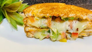 Cheese sandwich for Breakfast | Bell pepper sandwich | sandwich bread recipe