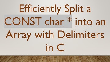 Efficiently Split a CONST char * into an Array with Delimiters in C