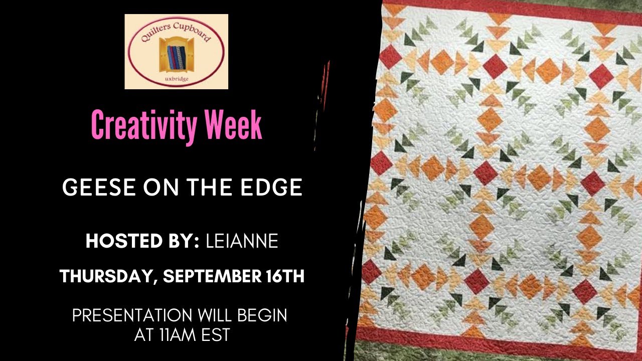 Quilters Cupboard - Creativity Week 2021 - Studio 180 Geese on the Edge with Leianne