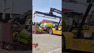 Container special forklift loading process Good tools and machinery make work easy