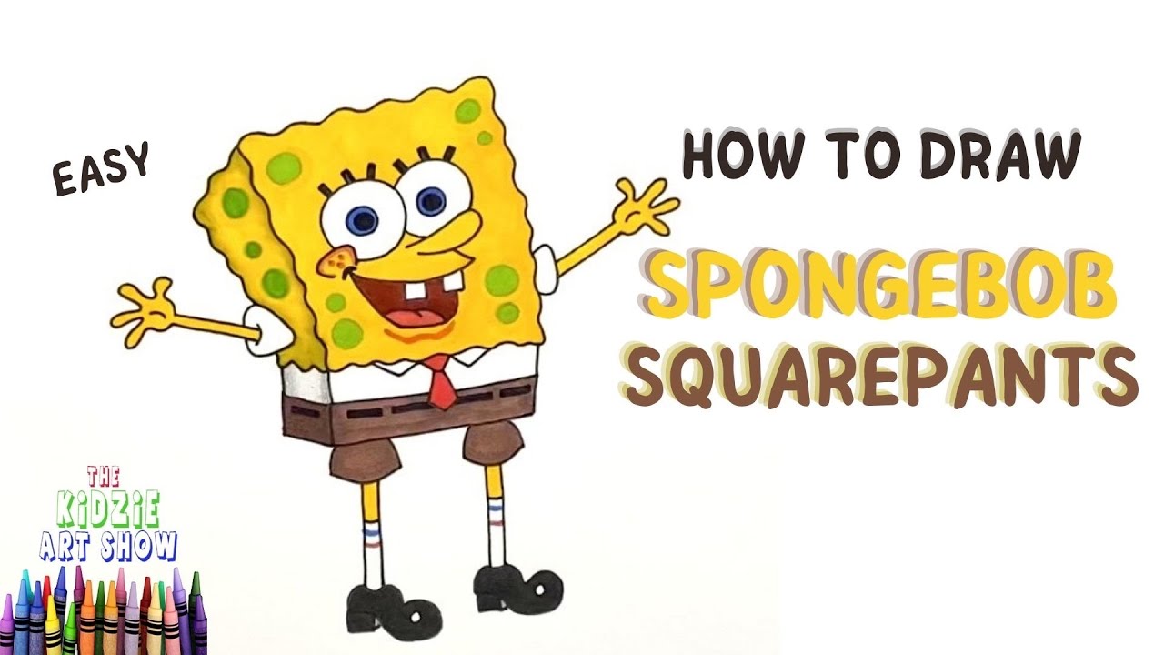 How to draw SpongeBob SquarePants step by step easy. Learn easy drawing ...