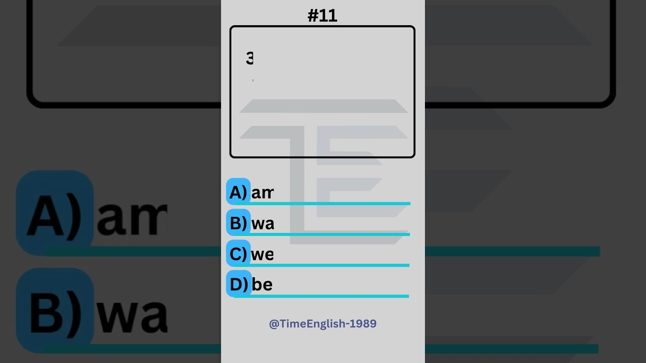 English Grammar Quiz #11: Elementary Level Time English 