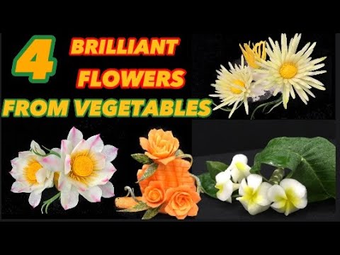 4 Brilliant Flowers From Vegetables | Quick and Simple Unique Decoration Ideas