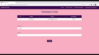 BASIC BANKING SYSTEM | TSF WEB DEVELOPMENT INTERNSHIP FEB21