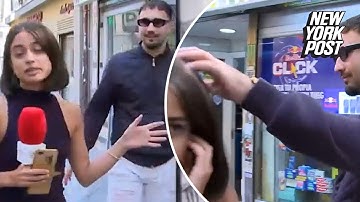 Creep arrested after groping female TV reporter during live broadcast