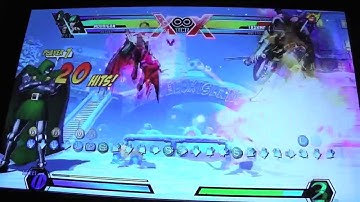 UMVC3 DHC into Morrigan from Wesker with Doom assist モリガン分身コンボ