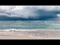 Deep Sleep Ocean Sounds & Distant Thunder | Fall Asleep Fast to Relaxing Waves at the Stormy Beach
