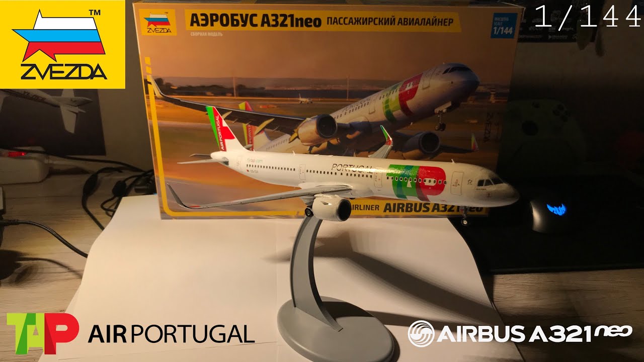 Сборка AIRBUS A321neo TAP Portugal 1/144 zvezda - YouTube