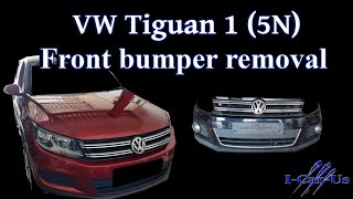 VW Tiguan 1 (5N), front bumper removal  tutorial