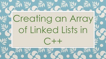 Creating an Array of Linked Lists in C++