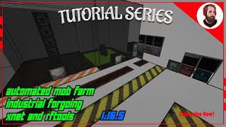 **AUTO MOB FARM USING INDUSTRIAL-FORGOING, RFTOOLS, AND XNET** Minecraft Tutorial 1.16.5