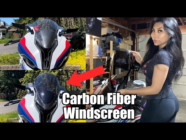 Installing Aella Carbon Fiber Windscreen on S1000RR - YouTube