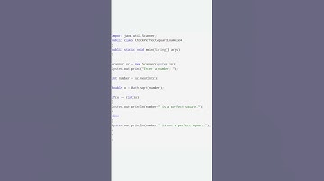 Java Program to Check if a Given Number is Perfect Square